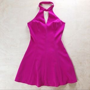 Amanda Uprichard Pink Halter Keyhole Dress